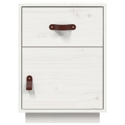 Nachtkastjes 2 St 40X34X55 Cm Massief Grenenhout Wit