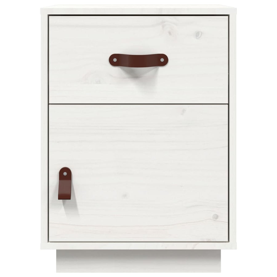 Nachtkastjes 2 St 40X34X55 Cm Massief Grenenhout Wit