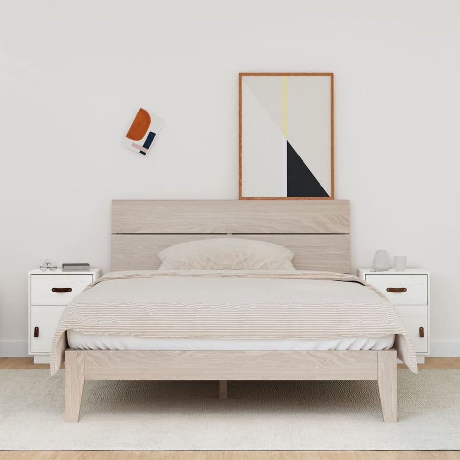 Nachtkastjes 2 St 40X34X55 Cm Massief Grenenhout Wit