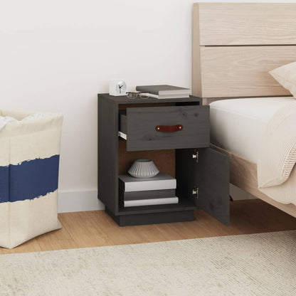 Nachtkastjes 2 St 40X34X55 Cm Massief Grenenhout Grijs