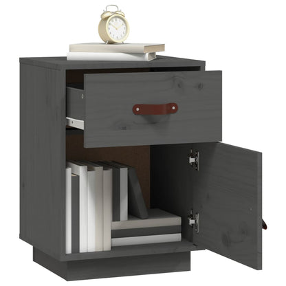 Nachtkastjes 2 St 40X34X55 Cm Massief Grenenhout Grijs