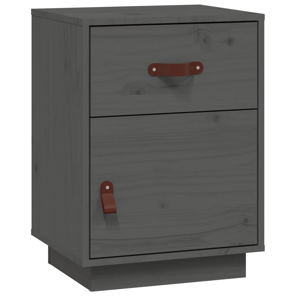 Nachtkastjes 2 St 40X34X55 Cm Massief Grenenhout Grijs