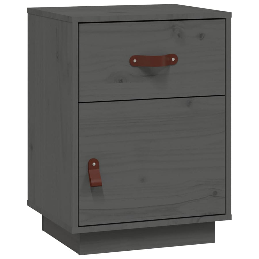 Nachtkastjes 2 St 40X34X55 Cm Massief Grenenhout Grijs