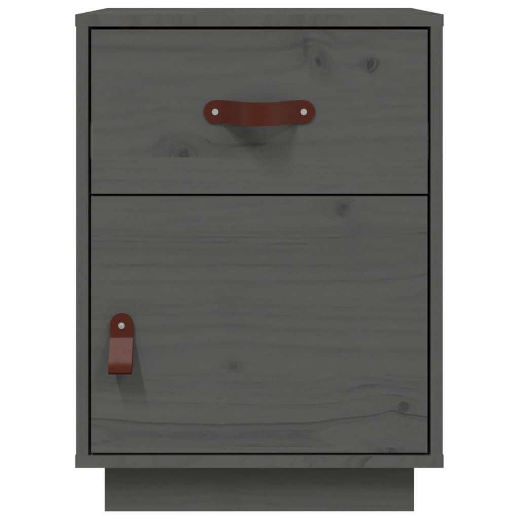 Nachtkastjes 2 St 40X34X55 Cm Massief Grenenhout Grijs