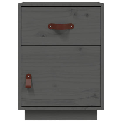 Nachtkastjes 2 St 40X34X55 Cm Massief Grenenhout Grijs