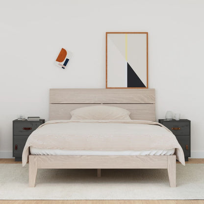 Nachtkastjes 2 St 40X34X55 Cm Massief Grenenhout Grijs