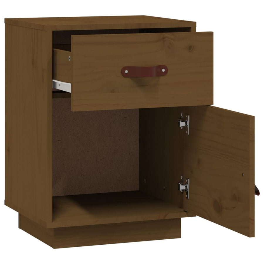 Nachtkastje 40X34X55 Cm Massief Grenenhout Honingbruin