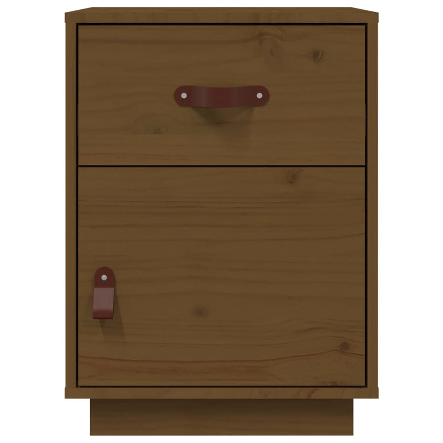 Nachtkastjes 2 St 40X34X55 Cm Massief Grenenhout Honingbruin