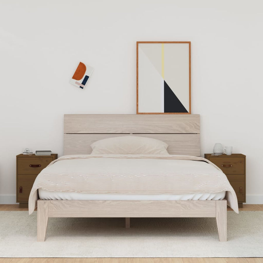 Nachtkastjes 2 St 40X34X55 Cm Massief Grenenhout Honingbruin