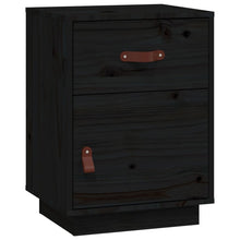 Nachtkastje 40X34X55 Cm Massief Grenenhout Zwart