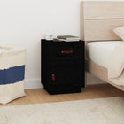 Bedside table 40x34x55 cm solid pine wood black