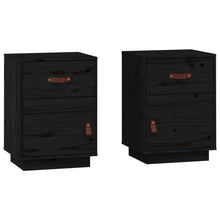 Nachtkastjes 2 St 40X34X55 Cm Massief Grenenhout Zwart
