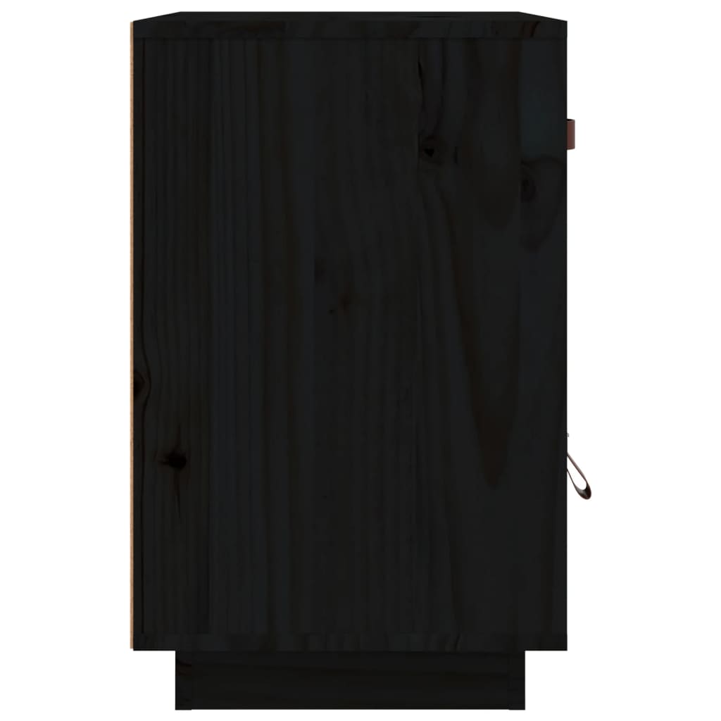 Nachtkastjes 2 St 40X34X55 Cm Massief Grenenhout Zwart