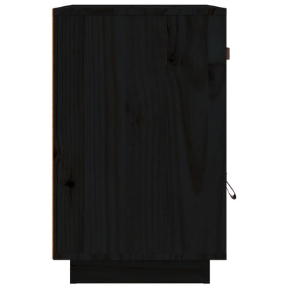 Nachtkastjes 2 St 40X34X55 Cm Massief Grenenhout Zwart