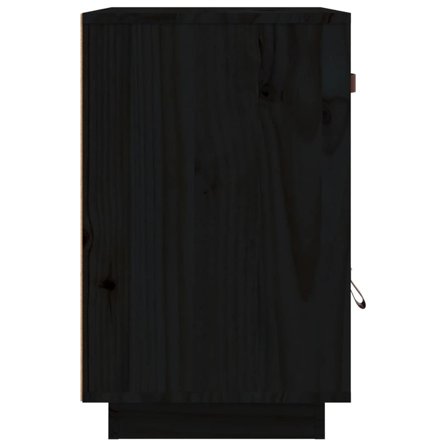 Nachtkastjes 2 St 40X34X55 Cm Massief Grenenhout Zwart
