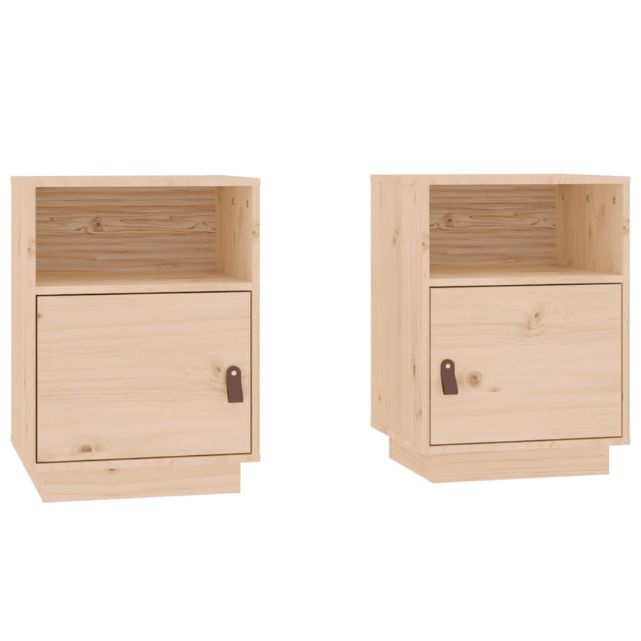 Nachtkastjes 40X34X55 Cm Massief Grenenhout 2 Naturel