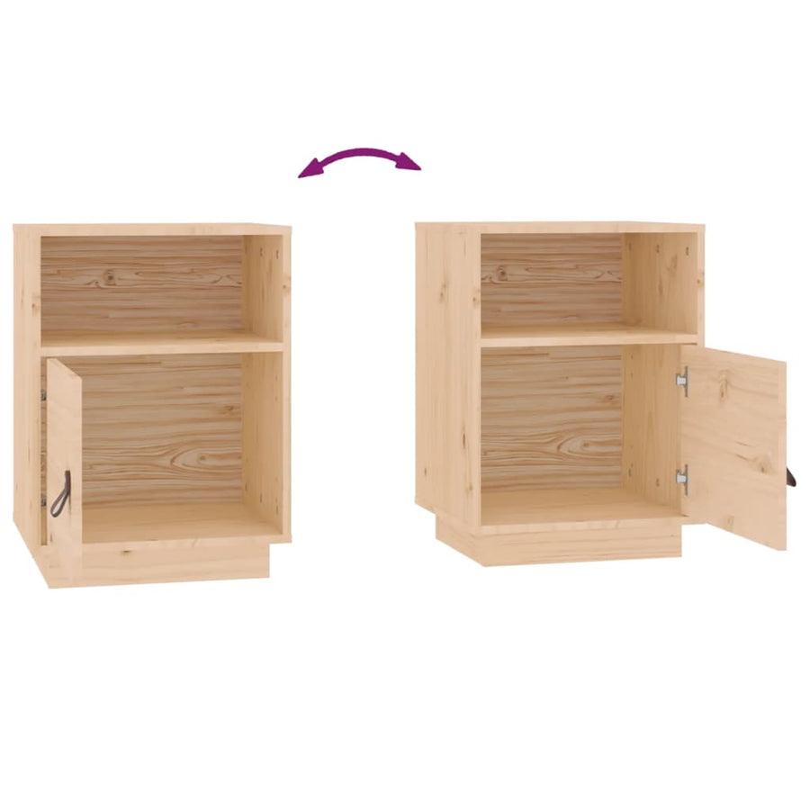 Nachtkastjes 40X34X55 Cm Massief Grenenhout 2 Naturel