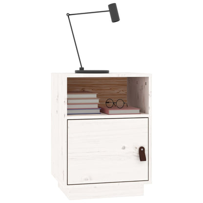 Nachtkastjes 2 St 40X34X55 Cm Massief Grenenhout Wit