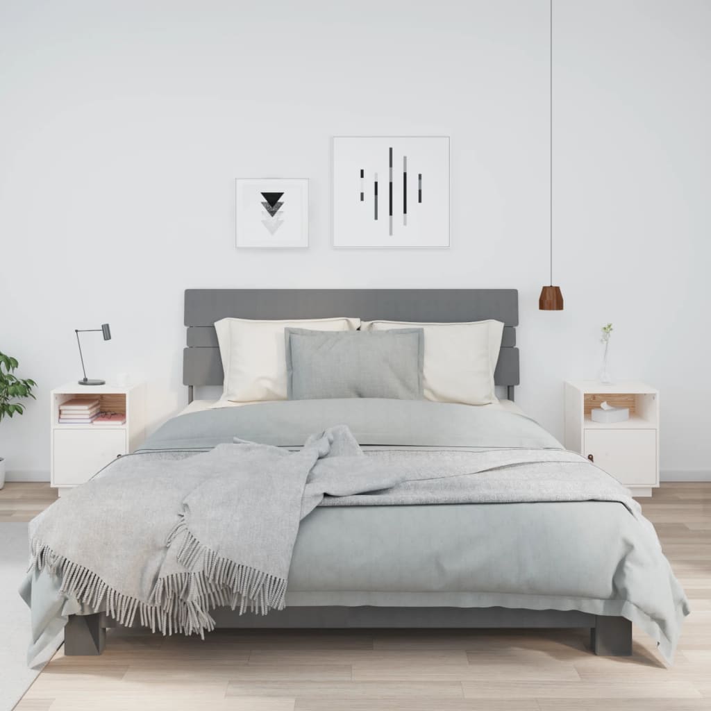 Nachtkastjes 2 St 40X34X55 Cm Massief Grenenhout Wit