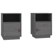 Nachtkastjes 2 St 40X34X55 Cm Massief Grenenhout Grijs