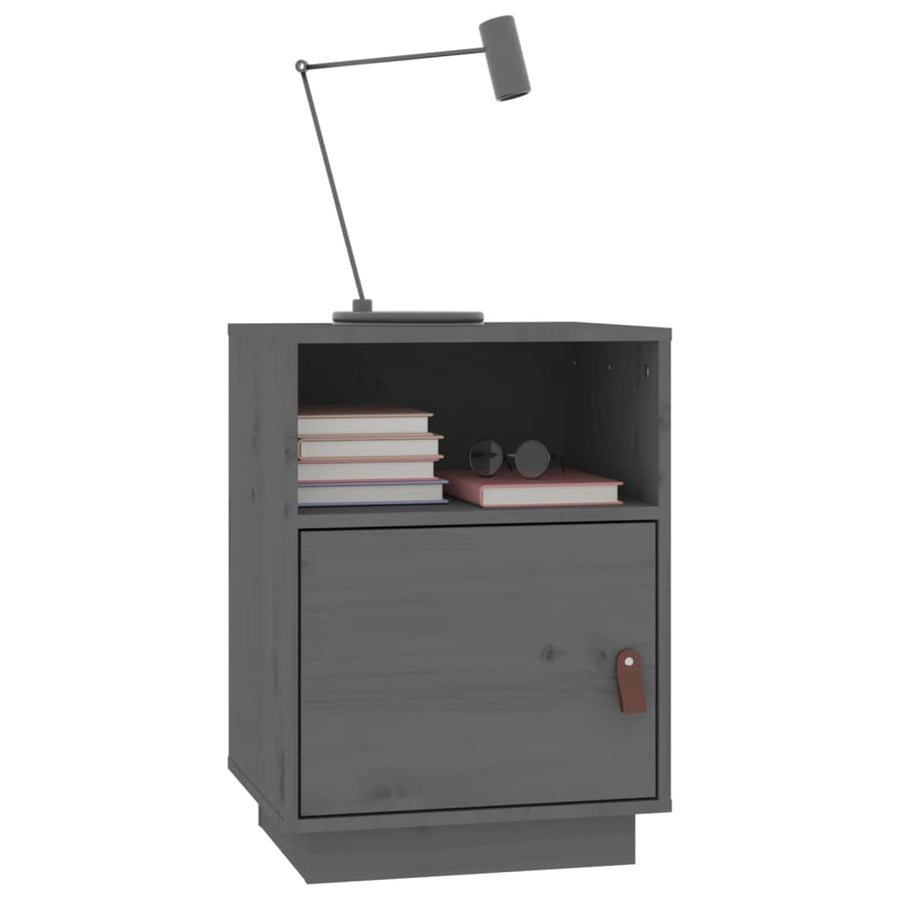 Nachtkastjes 2 St 40X34X55 Cm Massief Grenenhout Grijs