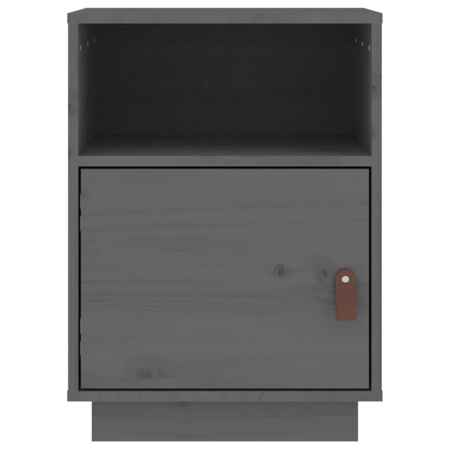 Nachtkastjes 2 St 40X34X55 Cm Massief Grenenhout Grijs