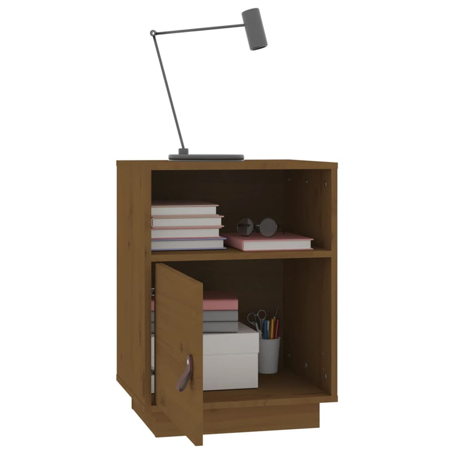 Nachtkastje 40X34X55 Cm Massief Grenenhout Honingbruin