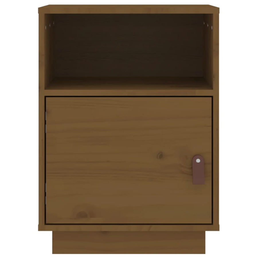 Nachtkastje 40X34X55 Cm Massief Grenenhout Honingbruin