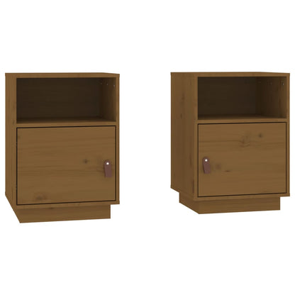 Nachtkastjes 2 St 40X34X55 Cm Massief Grenenhout Honingbruin