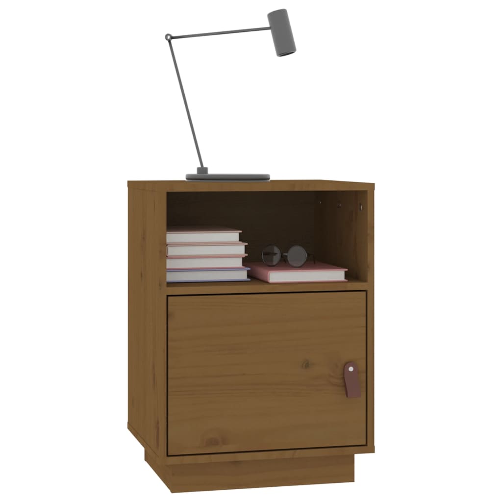 Nachtkastjes 2 St 40X34X55 Cm Massief Grenenhout Honingbruin