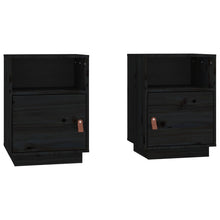 Nachtkastjes 2 St 40X34X55 Cm Massief Grenenhout Zwart
