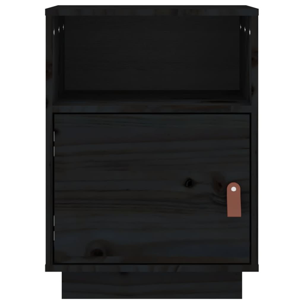 Nachtkastjes 2 St 40X34X55 Cm Massief Grenenhout Zwart