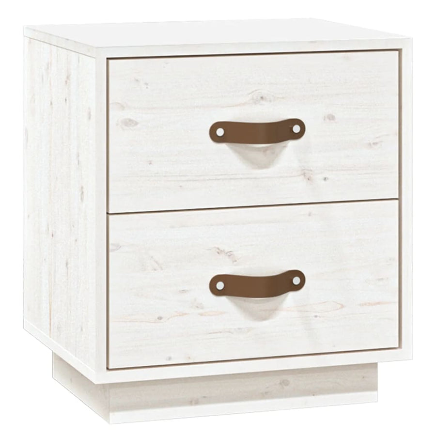   Nachtkastje 40X34X45 Cm Massief Grenenhout Wit