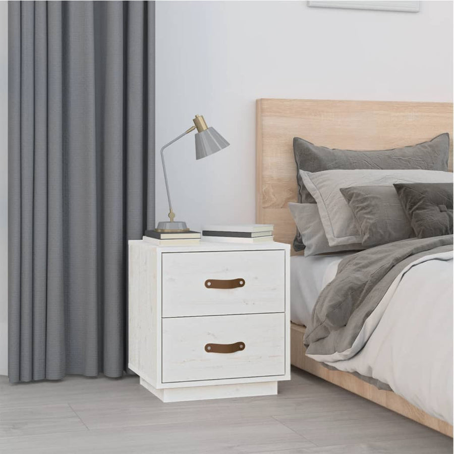   Nachtkastjes 2 St 40X34X45 Cm Massief Grenenhout Wit