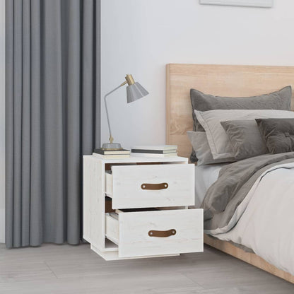   Nachtkastjes 2 St 40X34X45 Cm Massief Grenenhout Wit