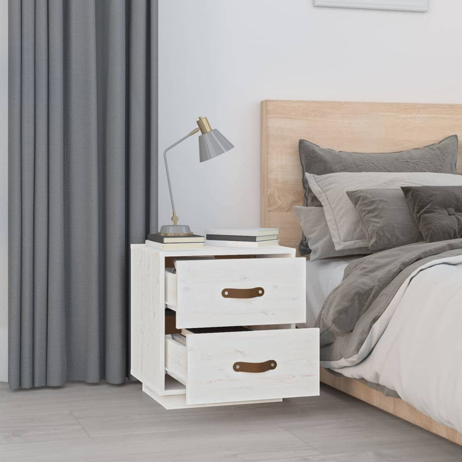   Nachtkastjes 2 St 40X34X45 Cm Massief Grenenhout Wit