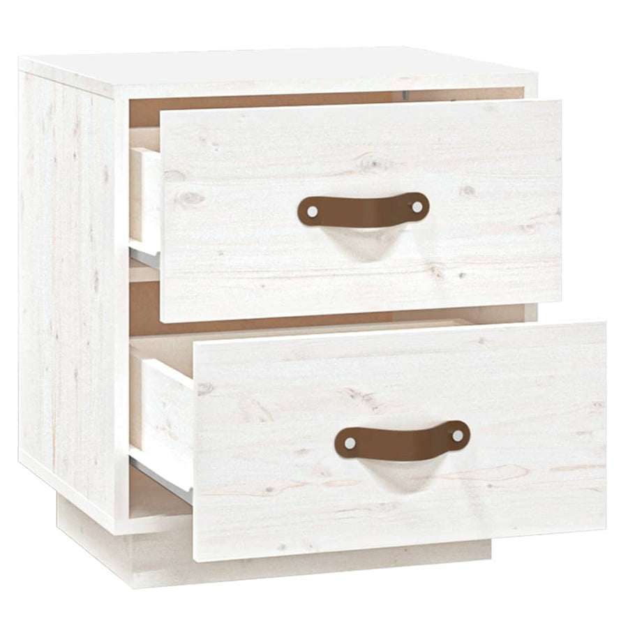   Nachtkastjes 2 St 40X34X45 Cm Massief Grenenhout Wit