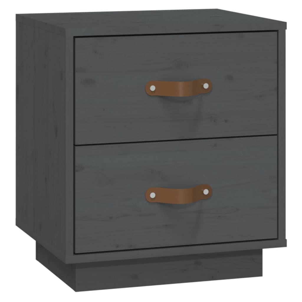   Nachtkastje 40X34X45 Cm Massief Grenenhout Grijs