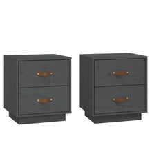   Nachtkastjes 2 St 40X34X45 Cm Massief Grenenhout Grijs