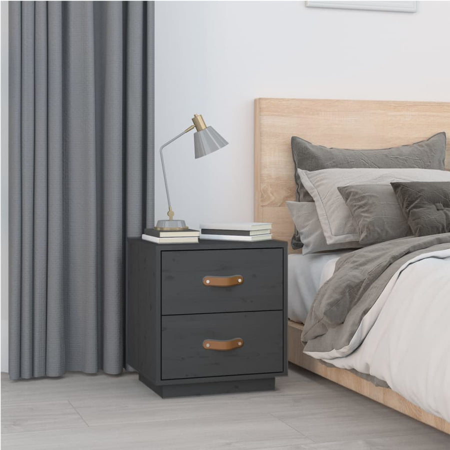   Nachtkastjes 2 St 40X34X45 Cm Massief Grenenhout Grijs