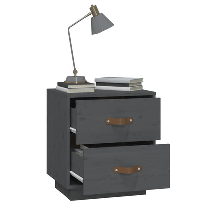   Nachtkastjes 2 St 40X34X45 Cm Massief Grenenhout Grijs