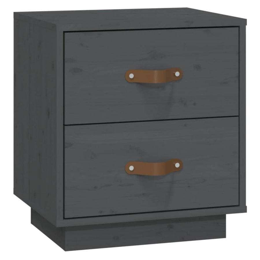   Nachtkastjes 2 St 40X34X45 Cm Massief Grenenhout Grijs