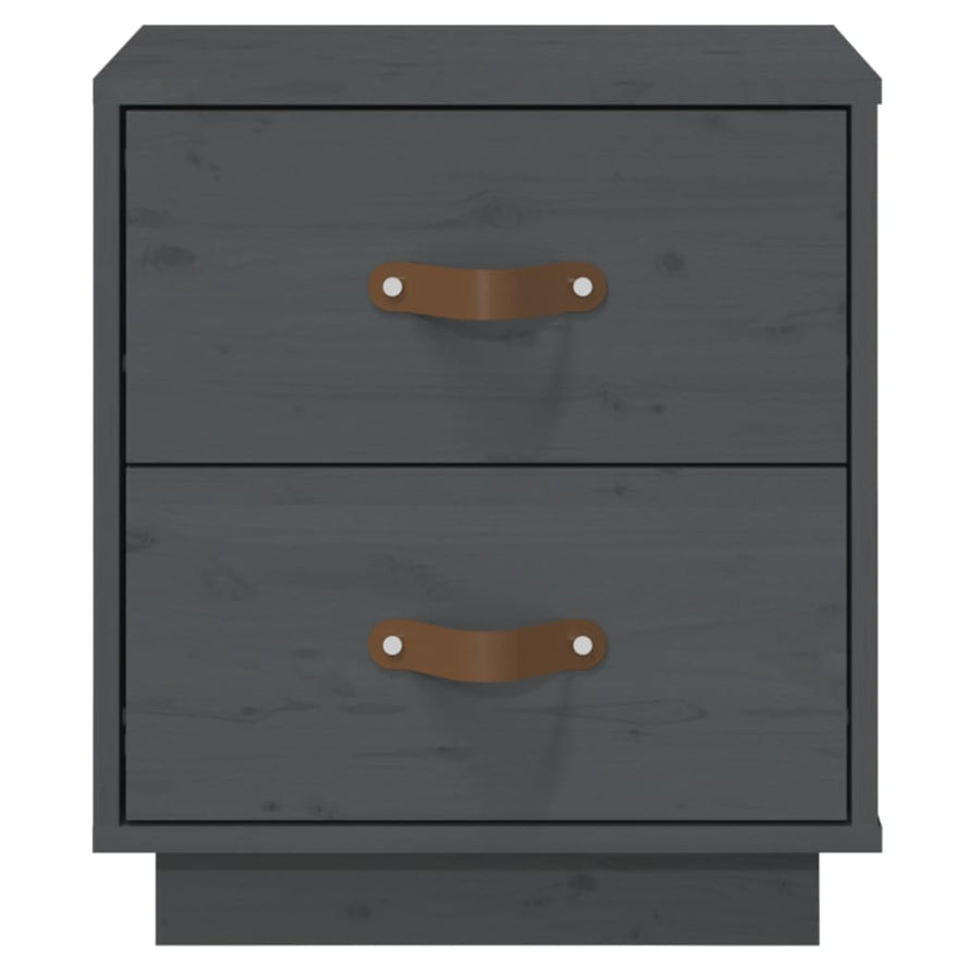   Nachtkastjes 2 St 40X34X45 Cm Massief Grenenhout Grijs