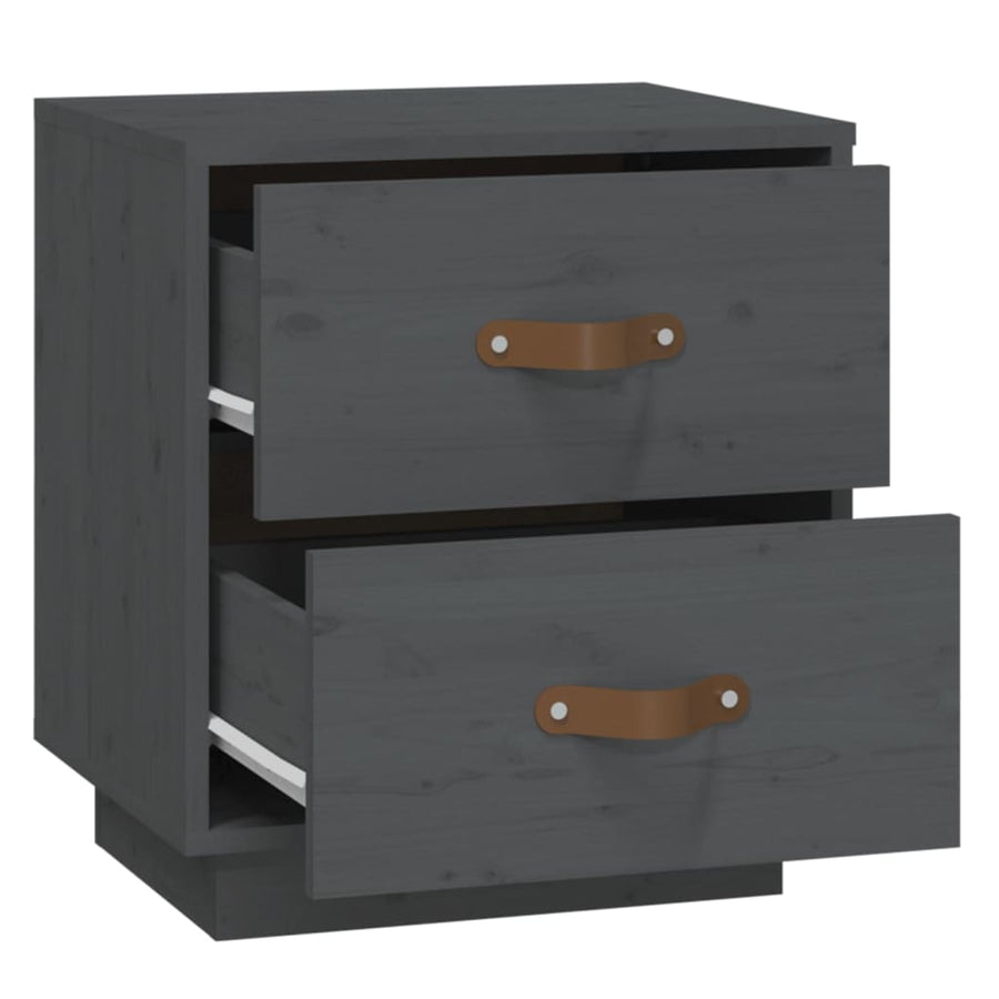  Nachtkastjes 2 St 40X34X45 Cm Massief Grenenhout Grijs