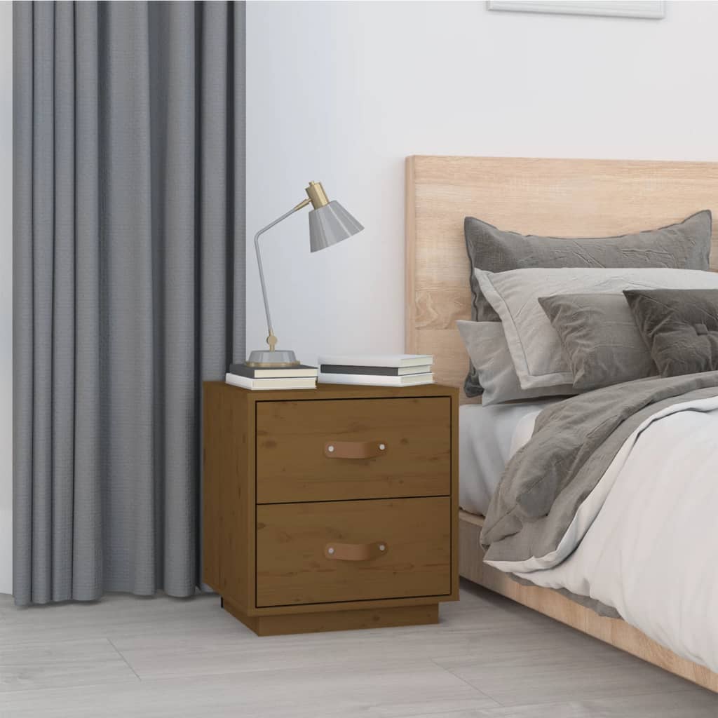   Nachtkastje 40X34X45 Cm Massief Grenenhout Honingbruin