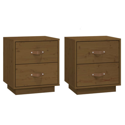   Nachtkastjes 2 St 40X34X45 Cm Massief Grenenhout Honingbruin