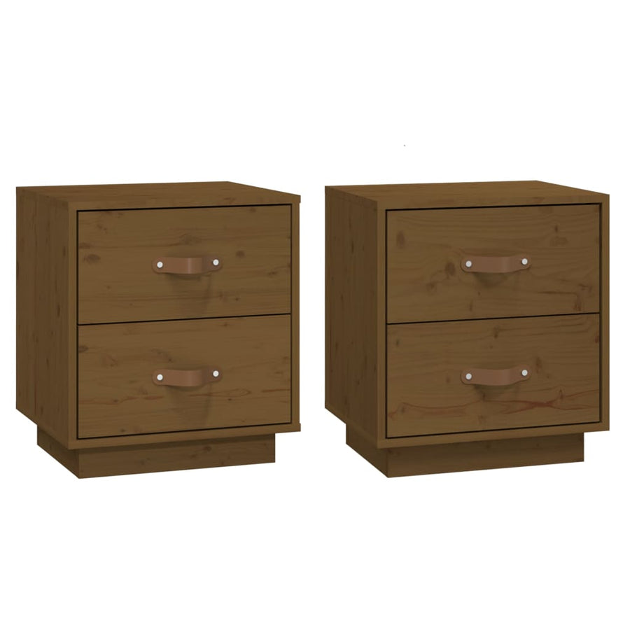   Nachtkastjes 2 St 40X34X45 Cm Massief Grenenhout Honingbruin