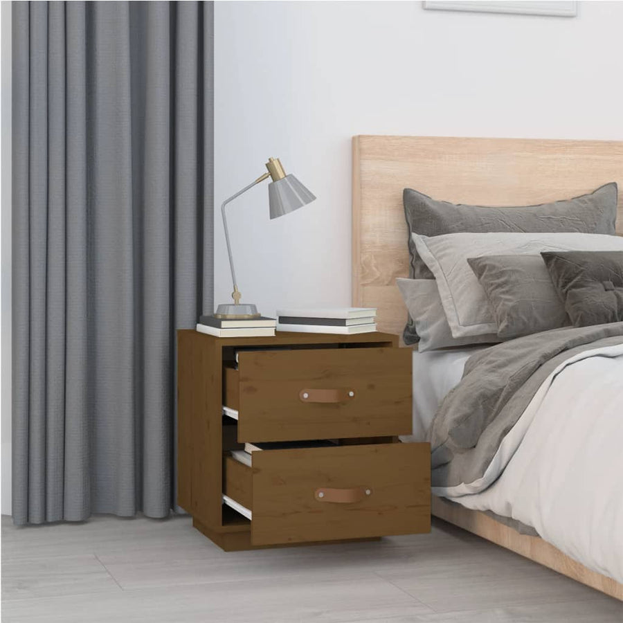   Nachtkastjes 2 St 40X34X45 Cm Massief Grenenhout Honingbruin