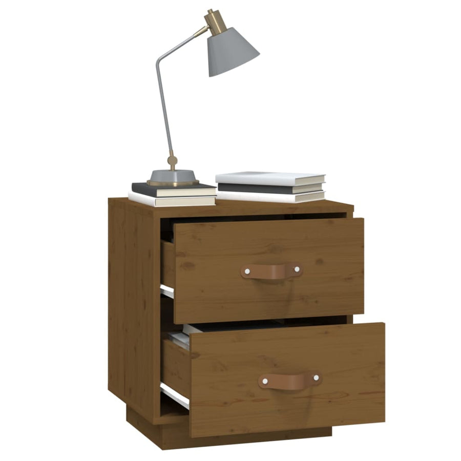   Nachtkastjes 2 St 40X34X45 Cm Massief Grenenhout Honingbruin