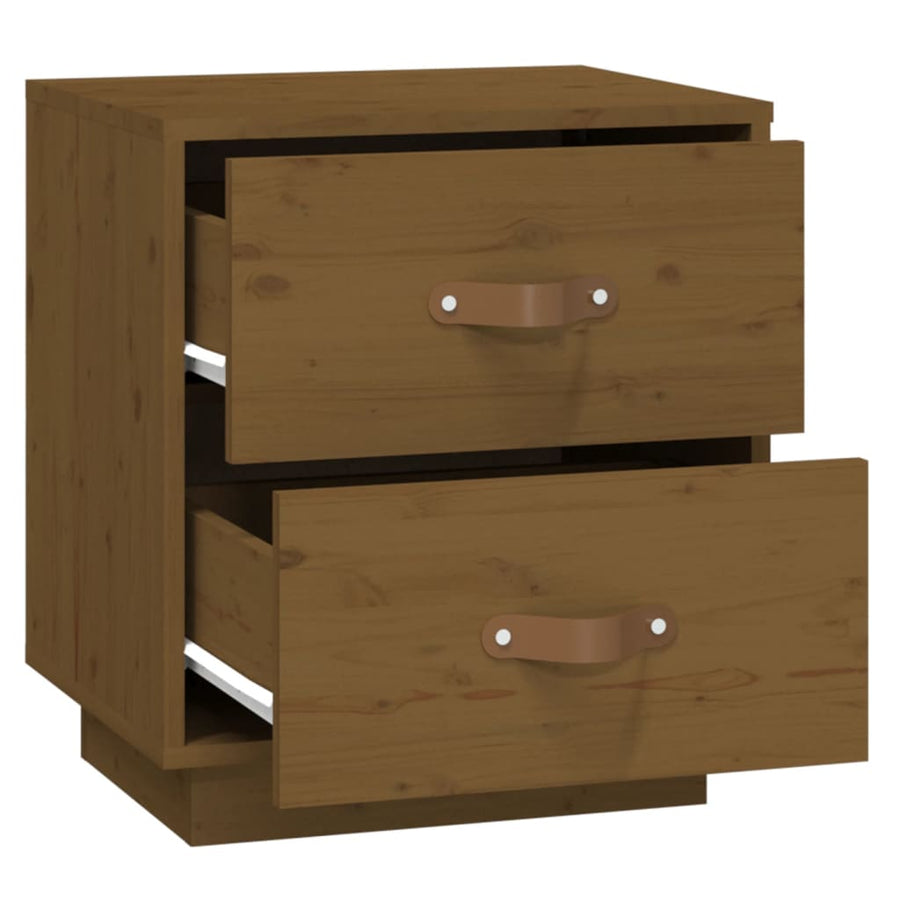   Nachtkastjes 2 St 40X34X45 Cm Massief Grenenhout Honingbruin
